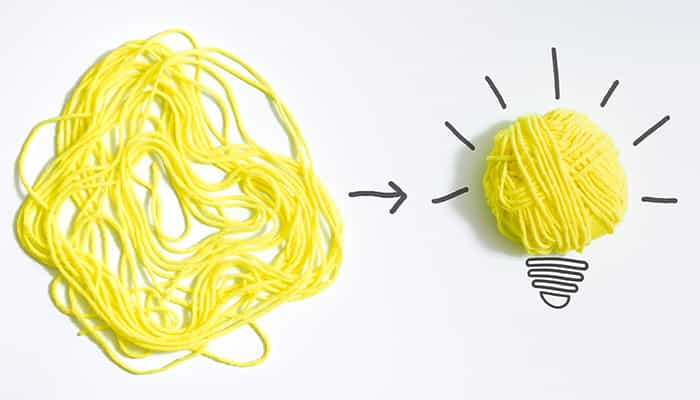 毛糸で作った電球のイメージ